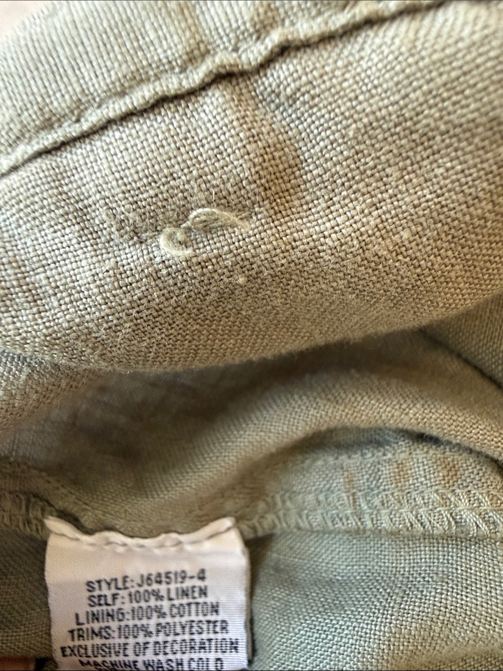 JW Los Angeles linen sage green pants with floral embroidery. Small NWOT - Picture 5 of 6